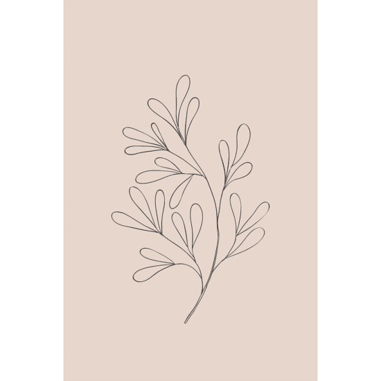 Pink Botanical Line Art Poster No.1