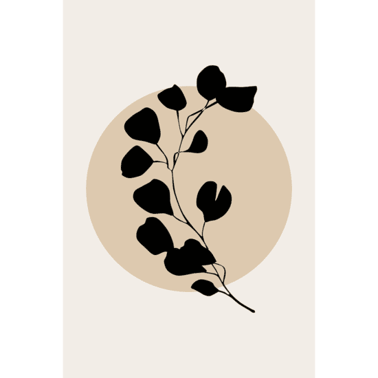 Black Beige Eucalyptus Poster No.1