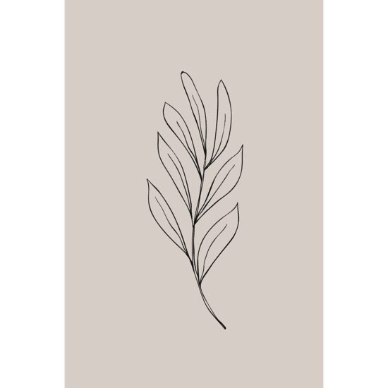 Pink Botanical Line Art Poster No.2