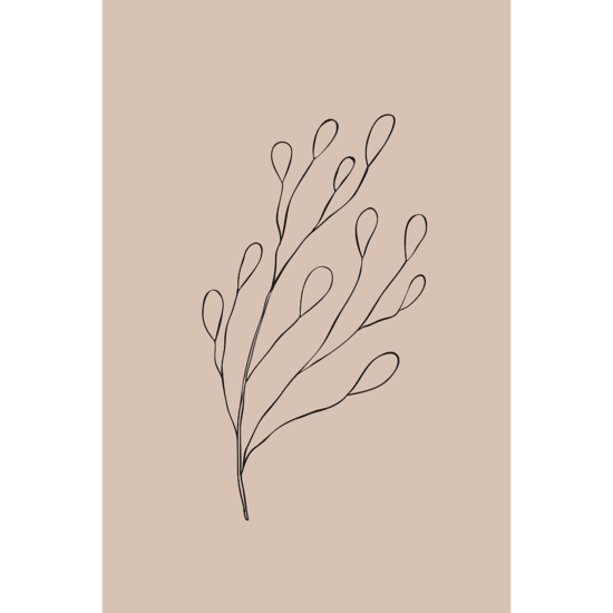 Pink Botanical Line Art Poster No.3