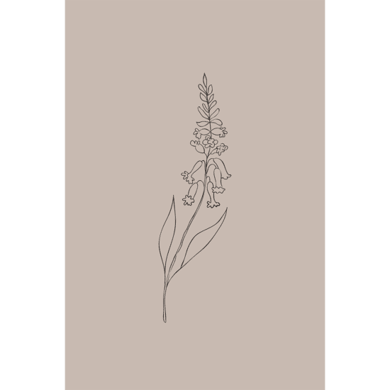 Pink Flowers Line Art Poster No.6