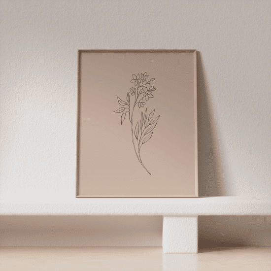 Pink Botanical Line Art Poster No.4 - Image 4