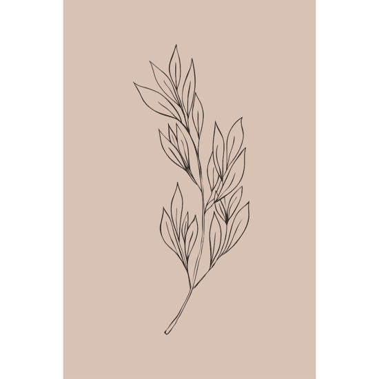 Pink Botanical Line Art Poster No.5