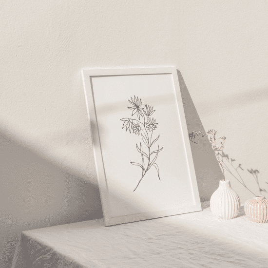 White Flowers Line Art Poster No.1 - Image 2