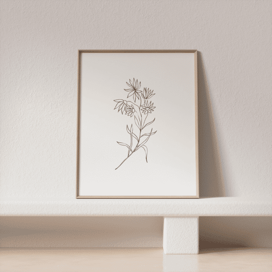 White Flowers Line Art Poster No.1 - Image 4