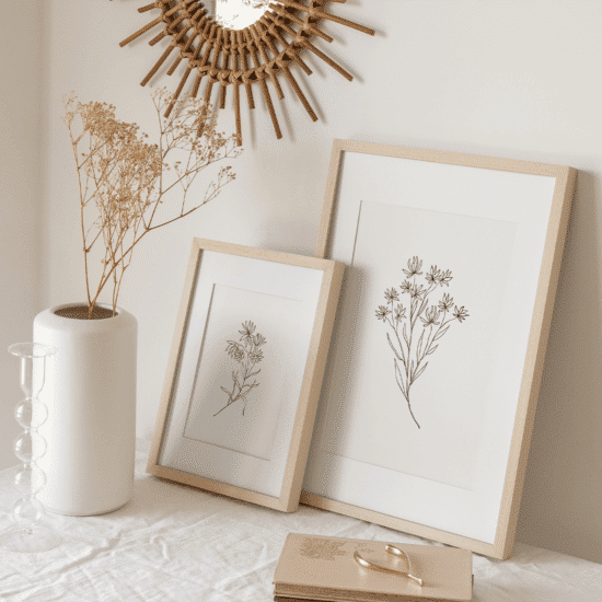 White Flowers Line Art Poster No.1 - Image 5