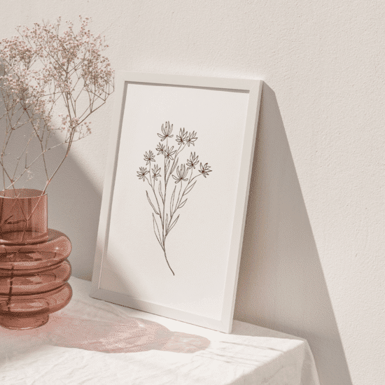 White Flowers Line Art Poster No.2 - Image 2