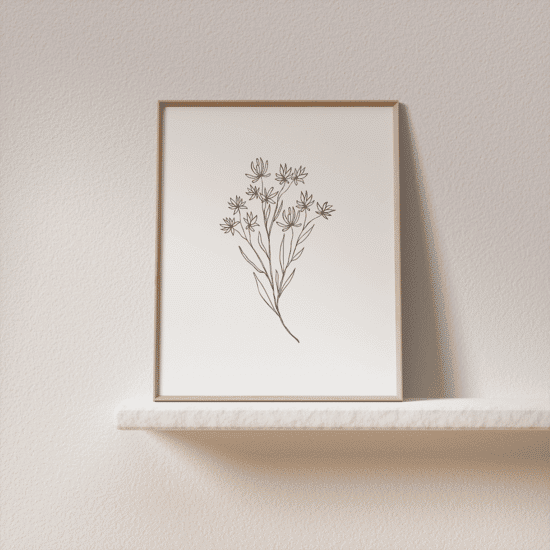White Flowers Line Art Poster No.2 - Image 4
