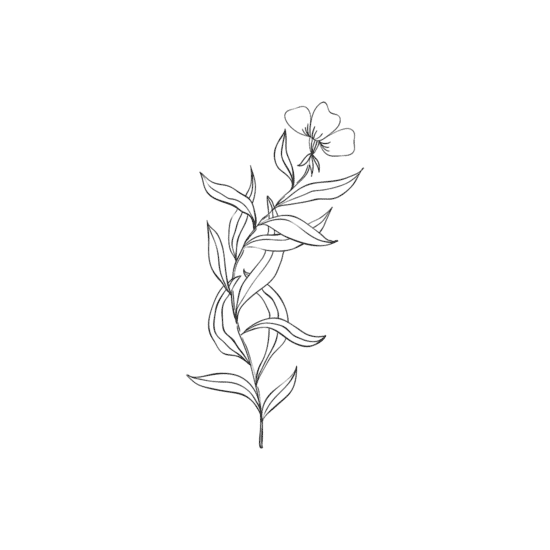 White Flowers Line Art Poster No.3