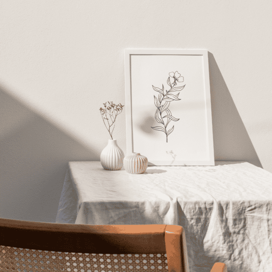 White Flowers Line Art Poster No.3 - Image 2