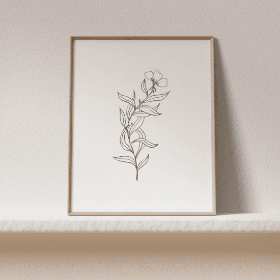 White Flowers Line Art Poster No.3 - Image 3