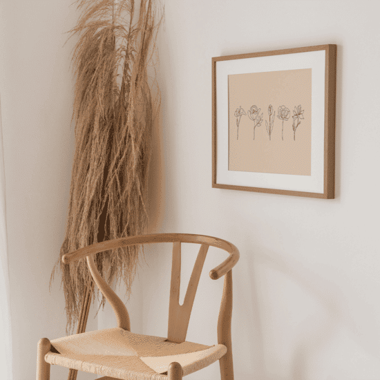 Terracotta Line Art Flowers Poster No.1 - Image 2