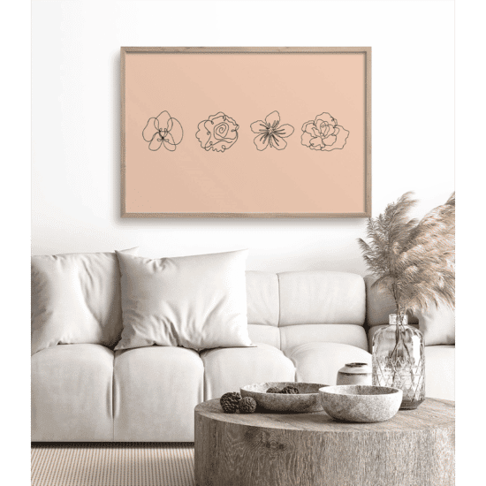 Terracotta Line Art Flowers Poster No.2 - Image 3