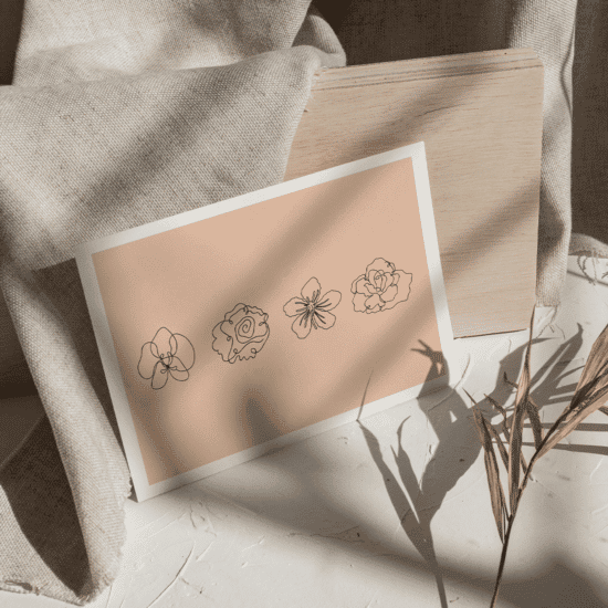 Terracotta Line Art Flowers Poster No.2 - Image 5