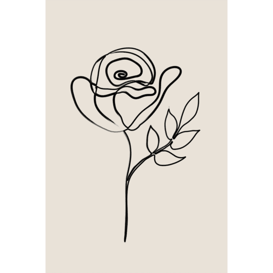 Rose Line Drawing Poster