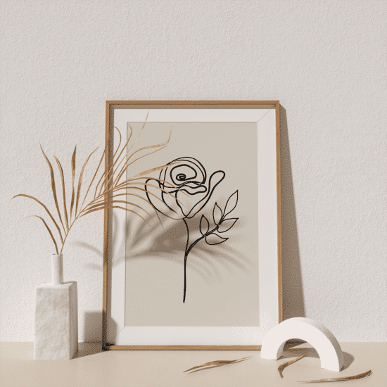 Rose Line Drawing Poster - Image 3