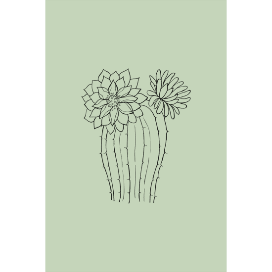 Green Botanical Line Art Poster No.1