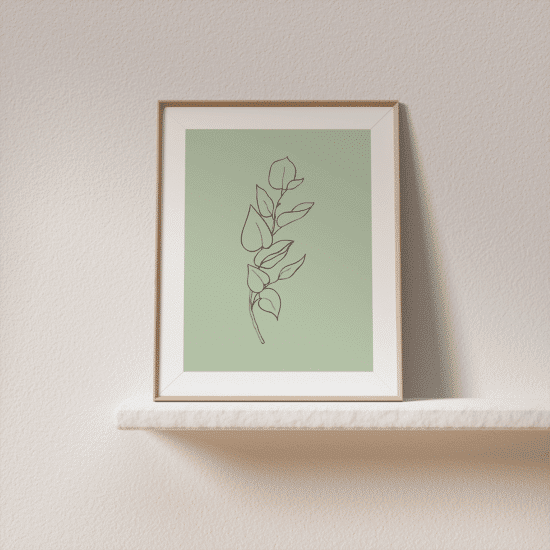 Green Botanical Line Art Poster No.3 - Image 3