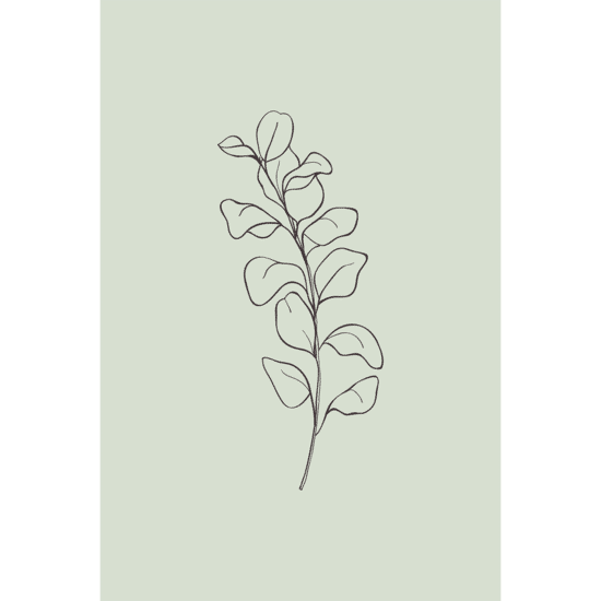 Green Botanical Line Art Poster No.4