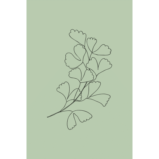 Green Botanical Line Art Poster No.8