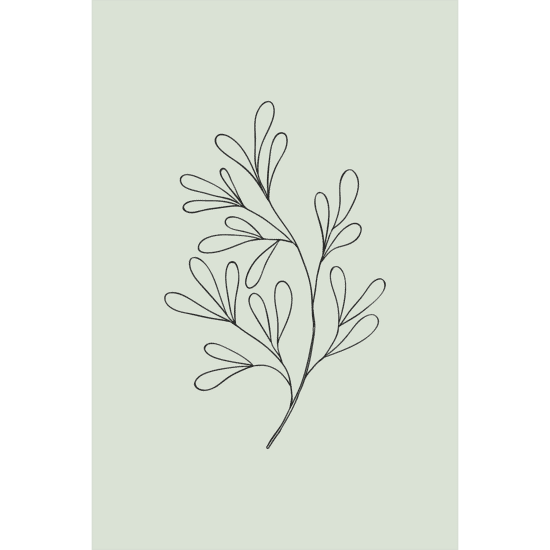 Green Botanical Line Art Poster No.9