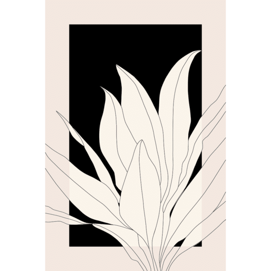 Beige Graphic Plant Poster