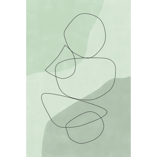 Green Balancing Shapes Poster