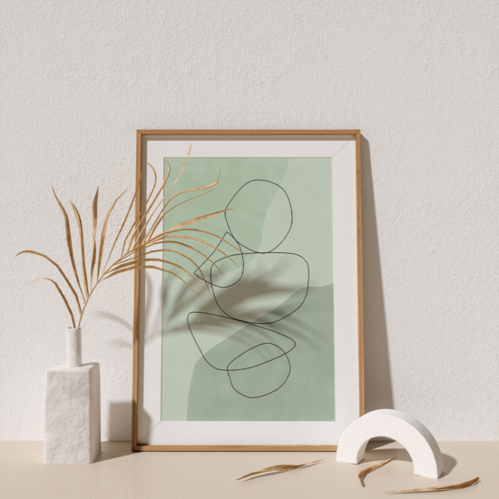 Green Balancing Shapes Poster - Image 3