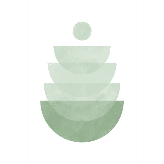 Green Semicircles Poster