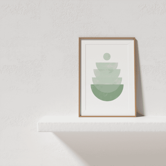 Green Semicircles Poster - Image 3