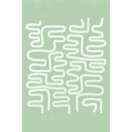 Green Curvy Line Poster