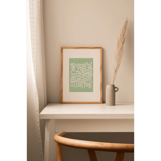 Green Curvy Line Poster - Image 4
