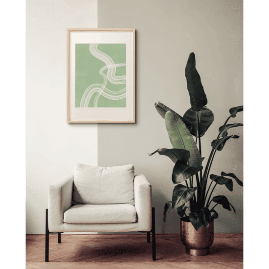 Green Artful Lines Poster No.2 - Image 4