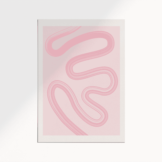 One Line Pastel Pink Poster - Image 5