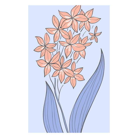 Pastel Blue Flower Print