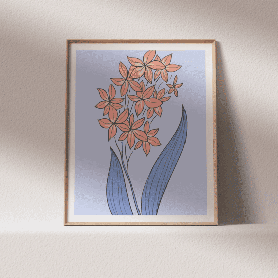 Pastel Blue Flower Print - Image 2