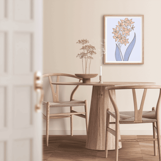 Pastel Blue Flower Print - Image 3