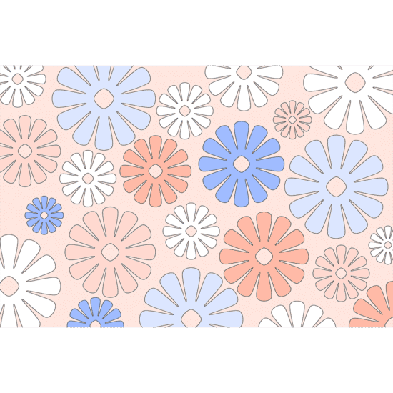 Pastel Retro Flowers Poster