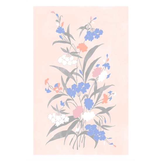 Vintage Pastel Flowers Poster No.1