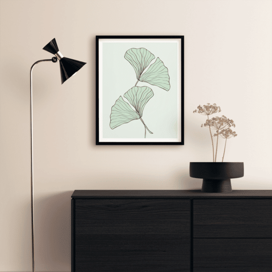Green Ginkgo Leaves Poster - Image 4
