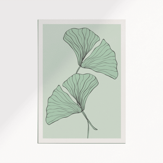 Green Ginkgo Leaves Poster - Image 5