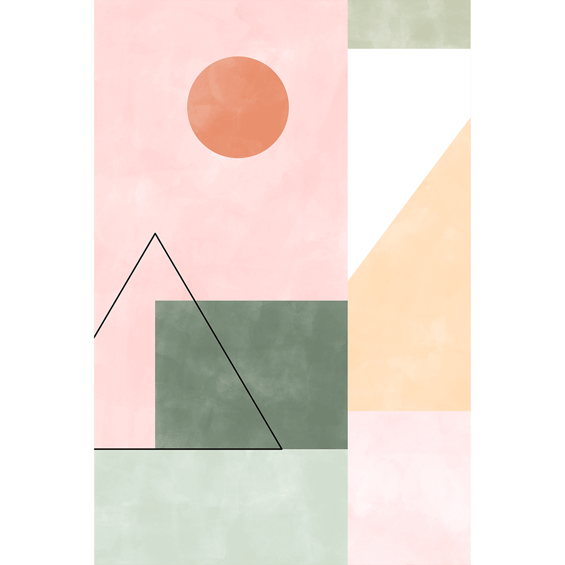 Pink & Green Watercolour Poster No.1