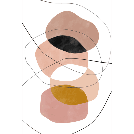 Pink Balancing Shapes Poster No.2
