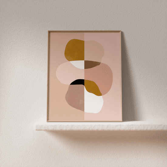 Pink Balancing Shapes Poster No.1 - Image 3