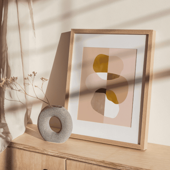 Pink Balancing Shapes Poster No.1 - Image 2