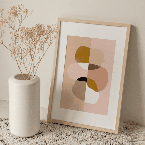 Pink Balancing Shapes Poster No.1 - Image 4