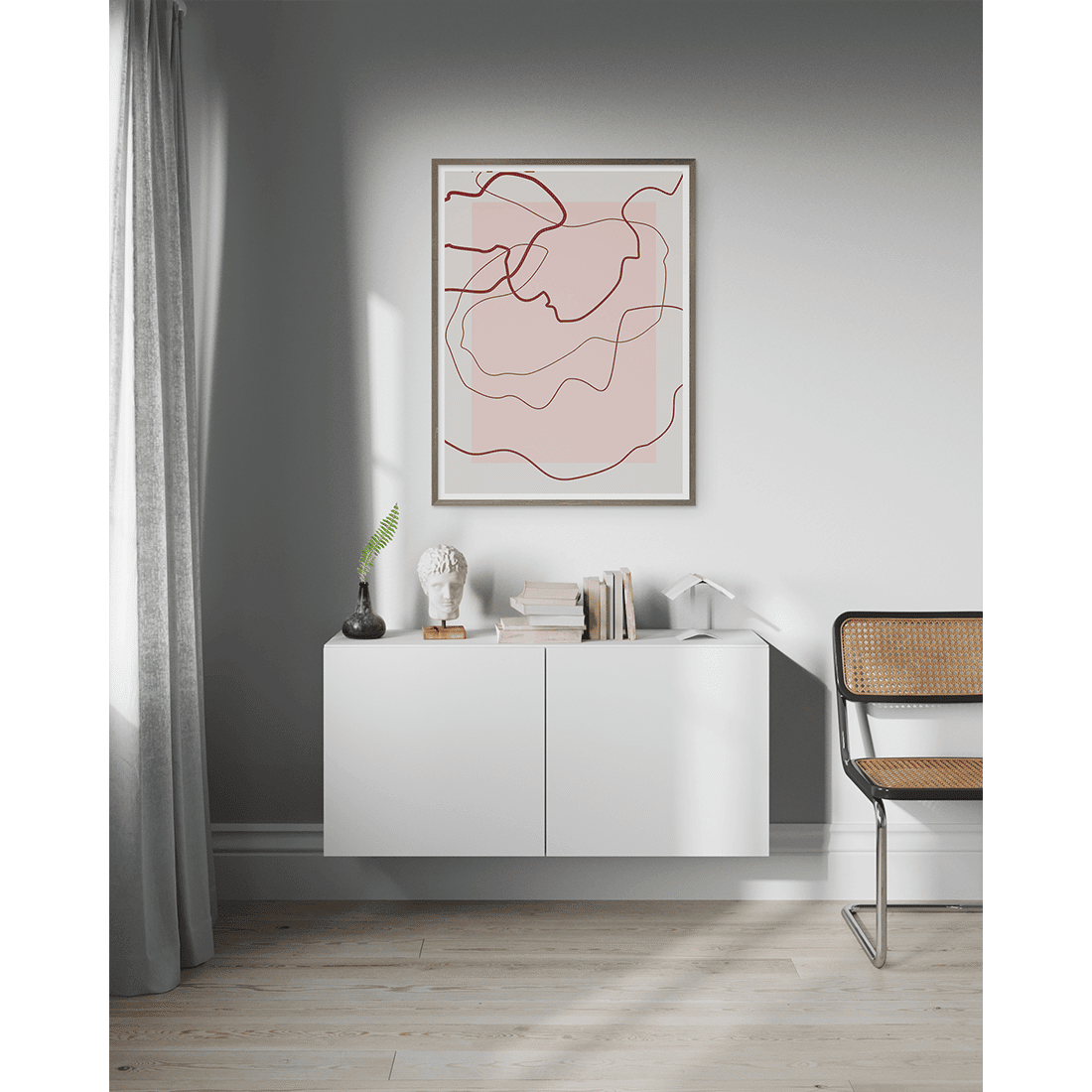 Abstract Red Lines Poster - Image 4