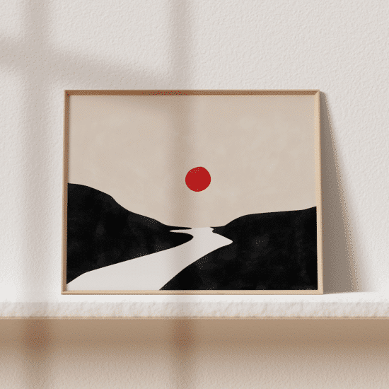 Black & Beige Landscape Poster - Image 4
