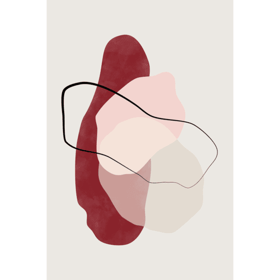 Pink & Red Abstract Shapes Poster