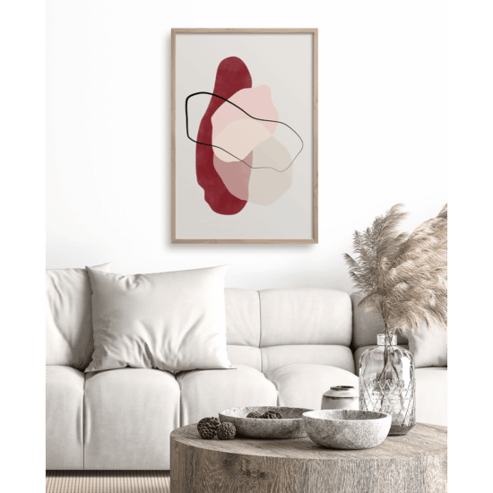 Pink & Red Abstract Shapes Poster - Image 3